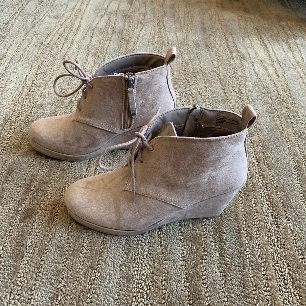 Tan colored little boots